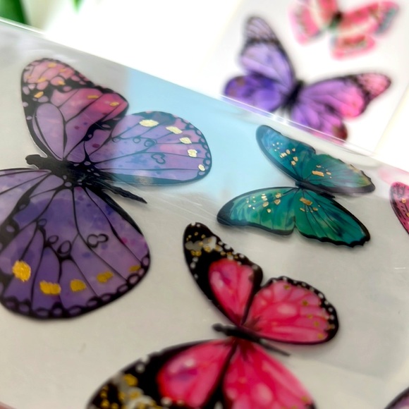 🆕 NEW 3D Self-Adhesive Butterfly Stickers with foil (7 pieces) - Picture 13 of 15